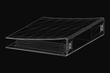 Aufkleber - A 3D model of a sleek office box on a black background, ideal for presentations or digital projects. The royalty-free model has clean edges and a professional look, perfect for business or folder.