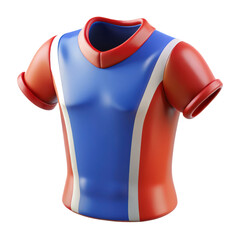 Leinwandbilder - Detailed vibrant high quality 3d rendering icon of a realistic sport jersey on a solid white backdrop perfect for conceptualizing athletic wear.