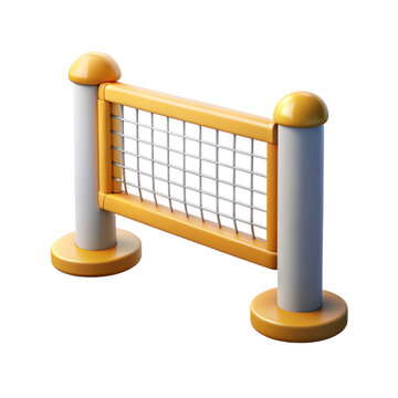 Modern high quality 3d rendering icon of a stylized miniature yellow and white barrier perfect for designs