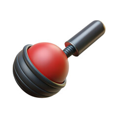 Leinwandbilder - Abstract 3d rendering of a red sphere within a ringed white structure with a handle on a white background