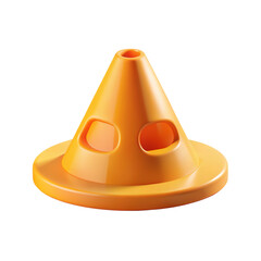 Poster - Professional 3d rendered illustration of a bright orange safety cone with two eye holes showing its perspective against a white background