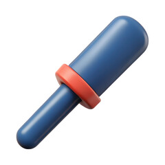 Poster - Vibrant high quality 3d rendering icon of a blue and red pipette dropper for science and healthcare applications against white background.