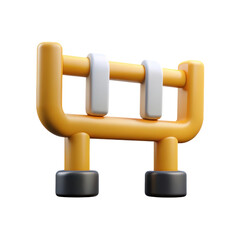 Leinwandbilder - A stylish and high quality 3d rendering icon of a yellow and white land transportation isolated on white�background design against white