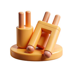 Leinwandbilder - Abstract 3d illustration of electrical plugs and socket in a stylish minimalist design for modern technological concepts