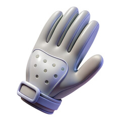 Poster - A high quality 3d rendering icon of a white glove with wrist support for land transportation isolated on white�background