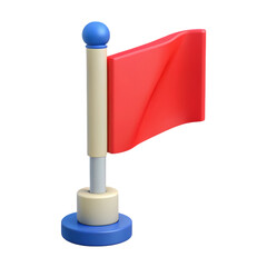 Poster - A vibrant red flag icon rendered in high quality 3d with a clean design and a simple background perfect for various applications