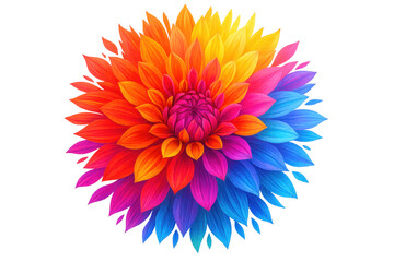Poster - Vibrant dahlia blossom with delicate petals, transparent backdrop offering seamless design incorporation