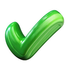 Aufkleber - Glossy green check mark symbol isolated on transparent background