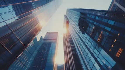 Aufkleber - Tall buildings and cityscape from the ground