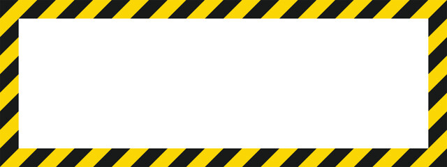 Poster - Image shows a rectangular border with black and yellow diagonal stripes, surrounding a blank white space in the center, creating a cautionary signal.