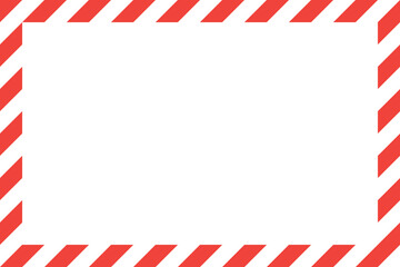 Poster - A warning-patterned frame featuring diagonal red and white stripes. The border encloses a blank white space, designed for containing important messages.
