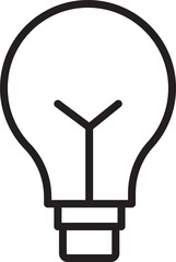 Fototapete - Light bulb outline icon simple black line drawing minimalistic style symbol of idea innovation creativity isolated on transparency background modern vector illustration