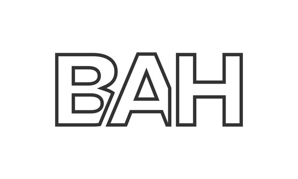 BAH logo design template with strong and modern bold text. Initial based vector logotype featuring simple and minimal typography. Trendy company identity.