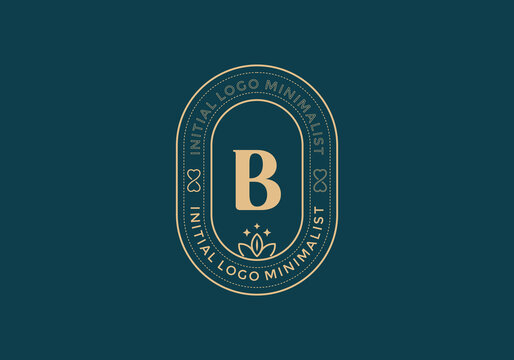 Elegant Initial B minimal logos in retro style