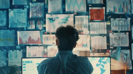 Poster - A person sitting in front of a computer monitor, possibly doing work or studying