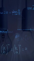 Poster - Animation of light bulbs with scientific formulae and data processing