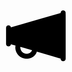 Poster - Simple black icon depicting a loudspeaker ready to announce important information clearly