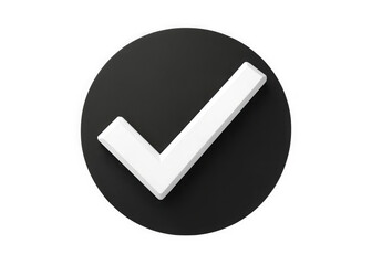 Aufkleber - White check mark symbol on a dark circular background isolated on transparent background