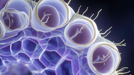 Poster - Detailed Microscopic View of Red Blood Cell Surface Proteins for Scientific Exploration