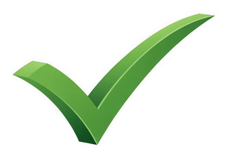 Aufkleber - Shiny green check mark symbol isolated on transparent background