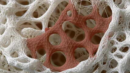 Poster - Abstract Wireframe Morphing Overlay with Close-Up Detail in Virtual Space