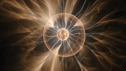 Poster - Close Up of a Rotating Plasma Sphere with Intricate Internal Layers and Energy Waves