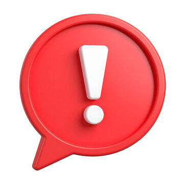 Attention Alert: a vibrant, three-dimensional rendering of a classic exclamation mark within a vivid speech bubble, creating a sense of immediate urgency and information
