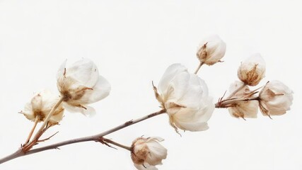 Poster - A close-up shot of a plant with white flowers, great for nature or botanical illustrations