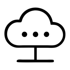 Leinwandbilder - Simple Outline Cloud Hosting Network Technology Connection Icon Symbol Graphic
