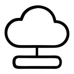 Leinwandbilder - Outline Simple Cloud Network Symbol Technology Line Icon Element