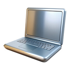 Poster - 3D Silver Laptop Icon Clean Plastic Look