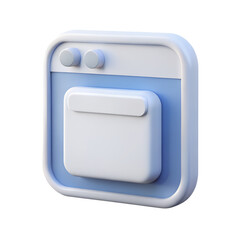 Poster - 3D White Browser Window Icon Minimal Plastic Interface
