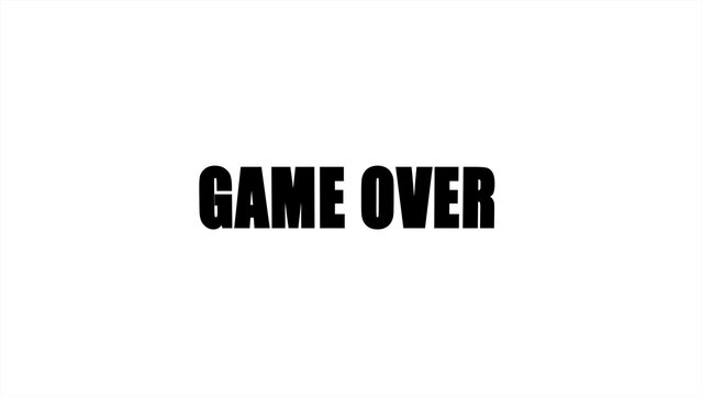 Game over icon text on a white background. gaming concept.
