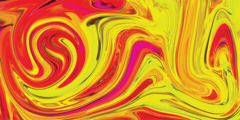 Aufkleber - Abstract swirls of vibrant colors artistic fluid forms in yellow red and pink modern graphic design background for creative projects