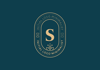 Poster - Elegant Initial S minimal logos in retro style