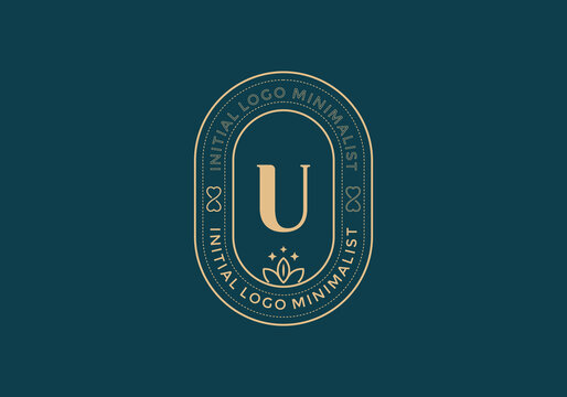 Elegant Initial U minimal logos in retro style