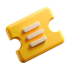 Poster - 3d yellow ticket icon event pass plastic style