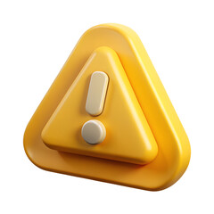 Poster - 3d yellow traffic sign icon plastic caution design
