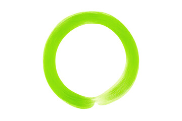 Poster - Green painted brush stroke circle on transparent background, symbolizing strength, elegance and enlightenment