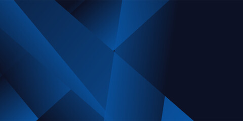 Poster - Blue black abstract background geometry shine and layer element vector for presentation design.