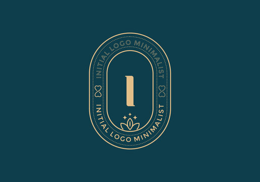 Elegant Initial I minimal logos in retro style