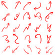© imak - Various red sketch-style arrows on transparent background