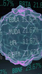 Poster - Animation of ai data processing and globe over black background