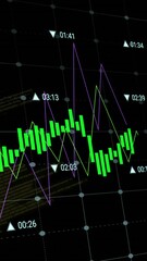 Poster - Animation of financial data processing over black background