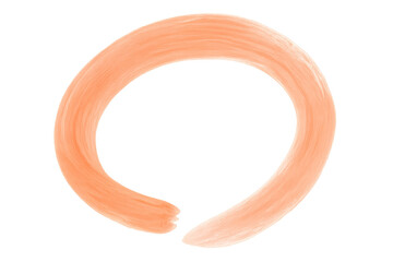 Poster - Circular orange brush stroke creating a frame on a transparent background, ideal for creative projects