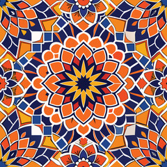 Poster - High Detail Seamless Moroccan Tile Pattern Intricate Geometric Design for Textile Wallpaper and Surface Decoration