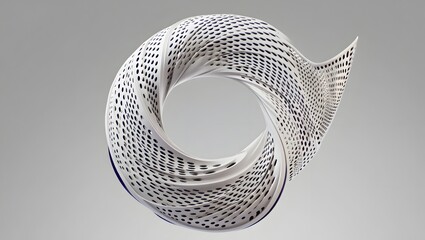 Poster - Abstract white perforated swirl design render for modern art and design concepts