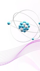 Aufkleber - Animation of atoms moving over waving multi coloured background