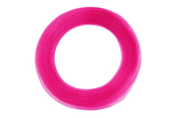 Fototapete - Vibrant pink brush stroke creating a perfect circle, ideal for design elements on transparent background