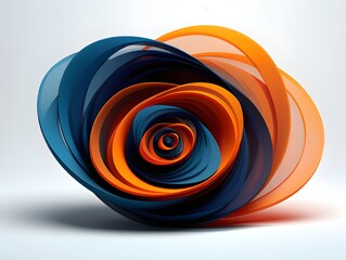 Poster - Abstract blue and orange swirl design wallpaper background hd modern art render